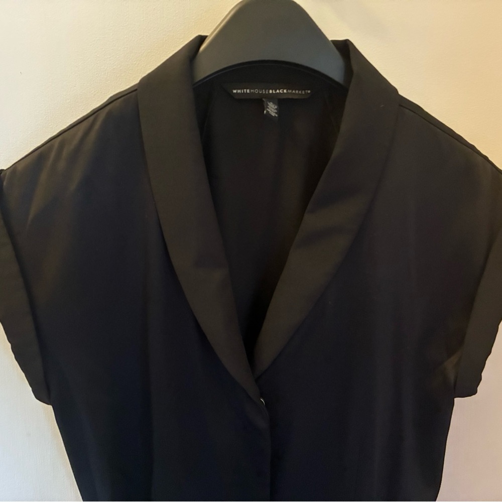 White House Black Market Classic Black Jumpsuit Satin